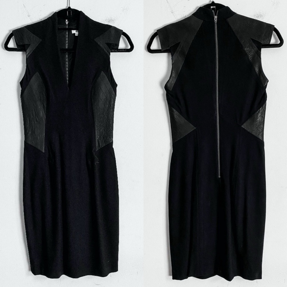 Helmut Lang blistered leather black dress
